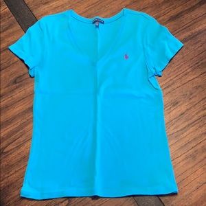 Ladies aqua blue t shirt